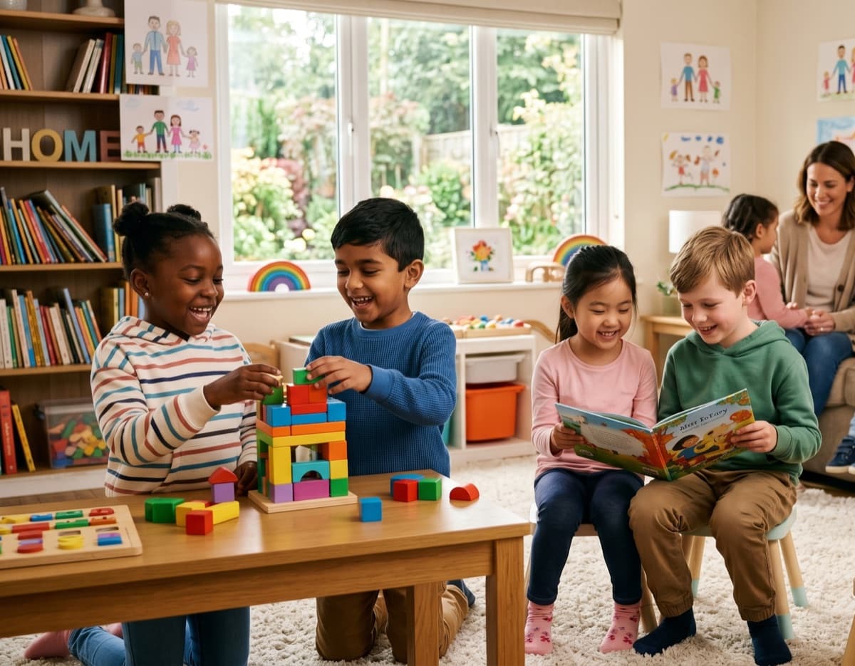 Children learning and playing together at YCN care home — warm, safe and supportive environment